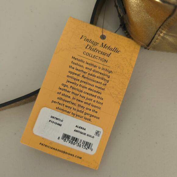 Patricia Nash Alessa Leather Crossbody Bag Antique Gold NWT - Picture 15 of 16